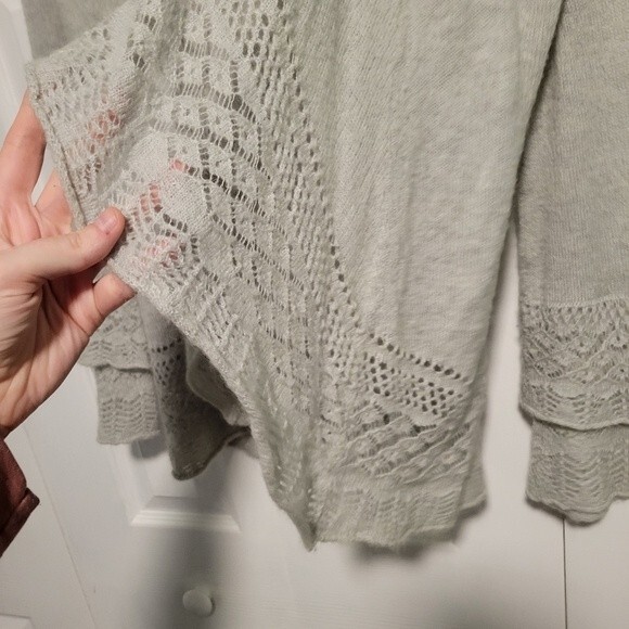 Ann Taylor Loft Gray Open Front Cardigan Mohair Wool Size Medium - Picture 4 of 6